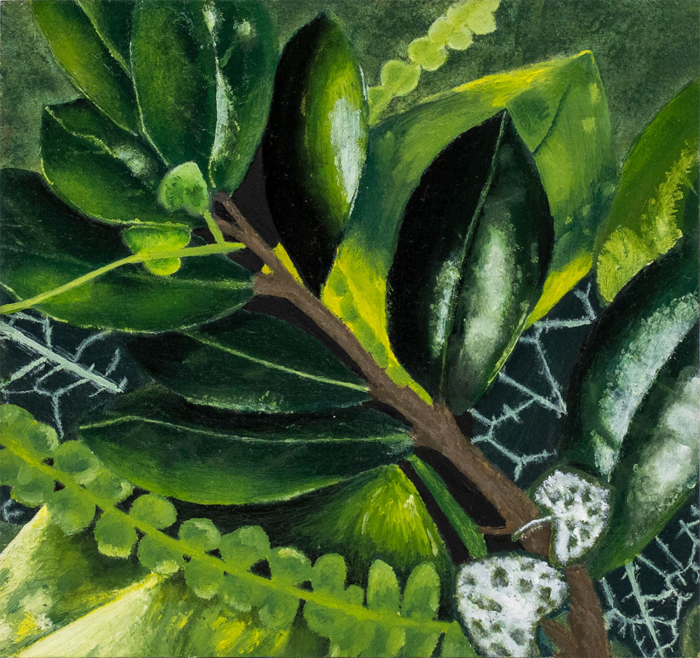 Green Foliage Oil Painting